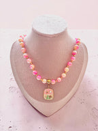 Rainbow Gradient Mermaid Imitation Pearl With 18K Gold Plated Enamel Pedant Young Ladies Necklace