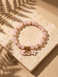 Amara – Madagascar Rose Quartz Beaded Bracelet, Stone of Love Handcrafted by Artist Kristine Keina