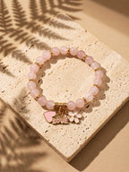 Amara – Madagascar Rose Quartz Beaded Bracelet, Stone of Love Handcrafted by Artist Kristine Keina