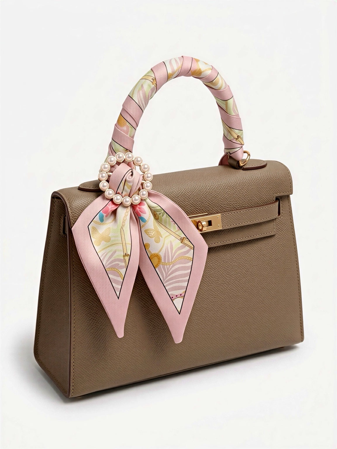 Pink Gold Chain Butterfly Tilly Scarf And Imitation Pearl Alloy Ring Set by Pink Shop UK