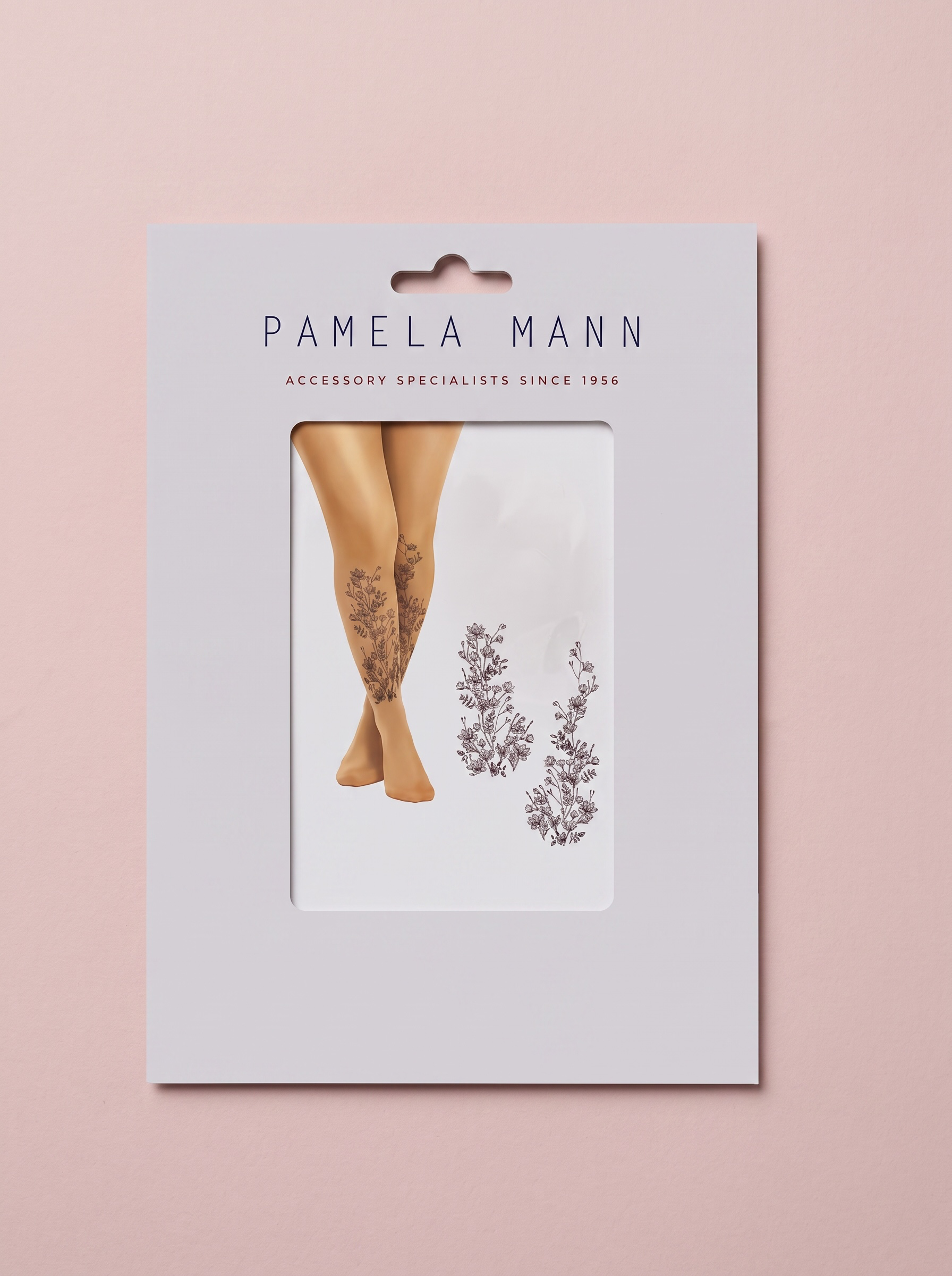 Pamela Mann Wildflower Placement Tattoo Printed Tights — One Size