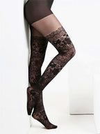 Pamela Mann Vintage Lace Tights — Ornate Over‑Knee Design