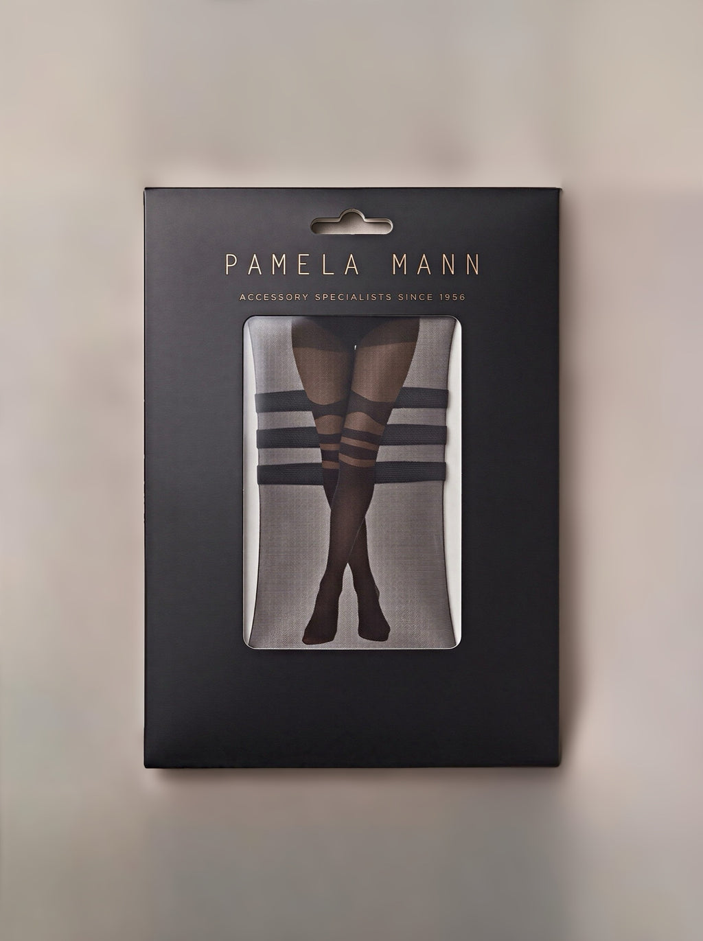 Pamela Mann Sheer Strap Tights — Black Bandage Design