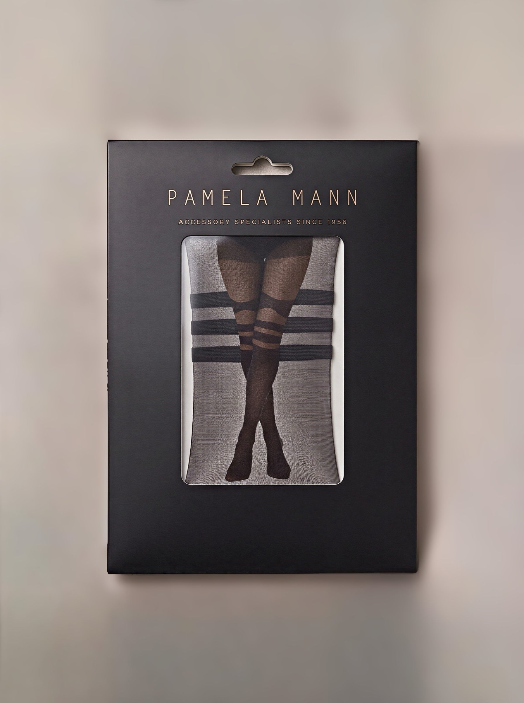 Pamela Mann Sheer Strap Tights — Black Bandage Design