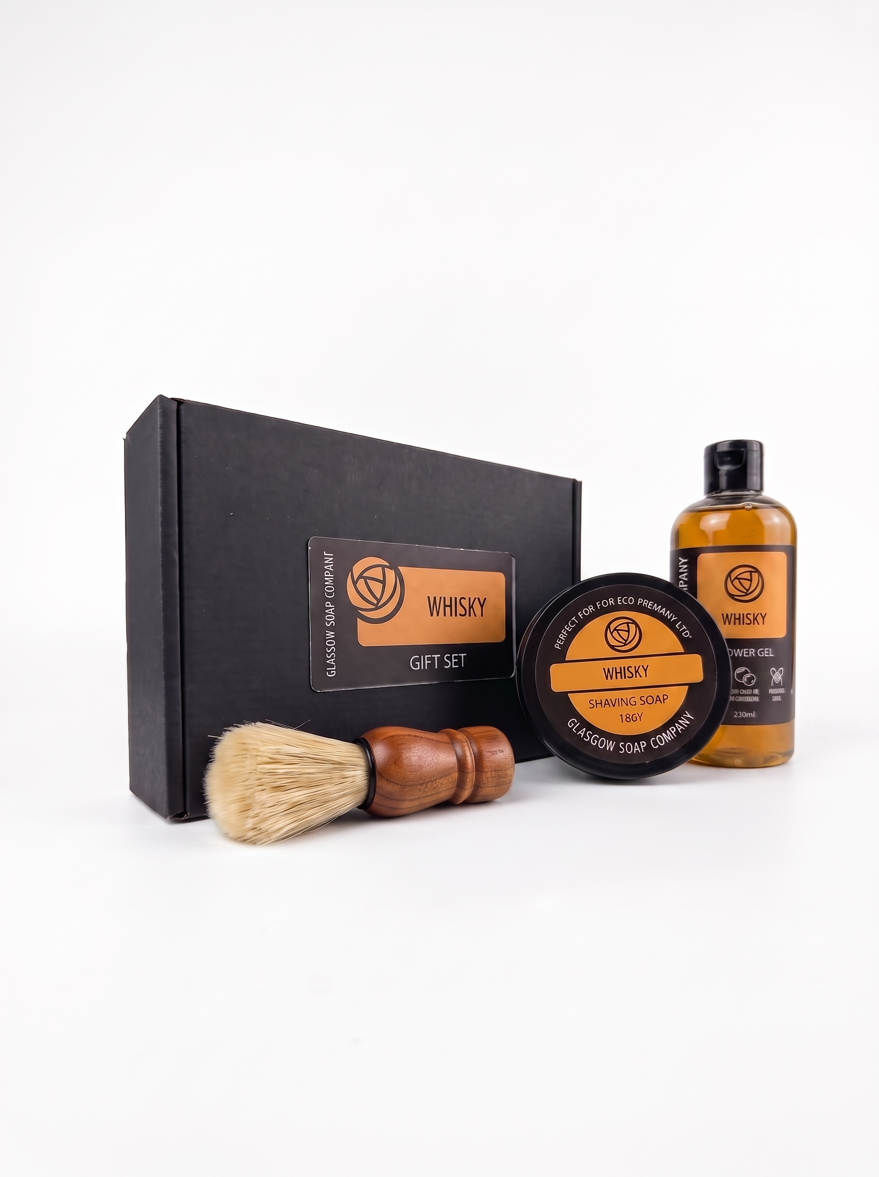Glasgow Soap Company Whisky Shower & Shave Gift Set — Handmade in Scotland, Vegan-Friendly