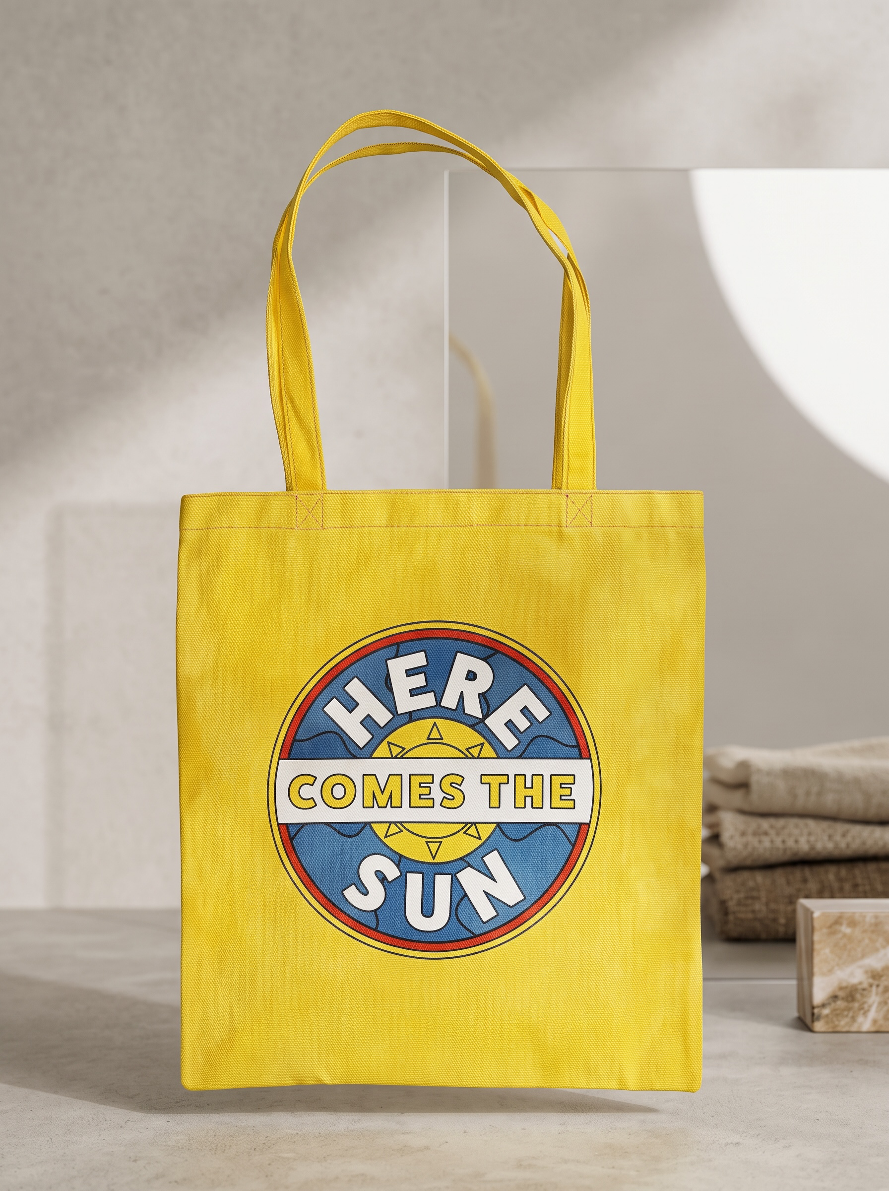 Half Moon Bay Shopper Recycled Cotton Tote Bag - The Beatles (Here Comes the Sun)