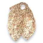 Soft Cotton blend mimosa flower print scarf by London Scarves