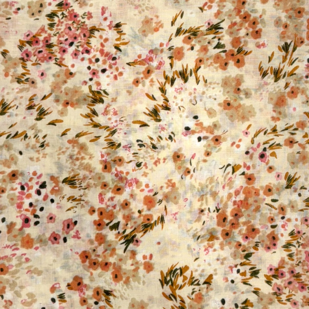 Soft Cotton blend mimosa flower print scarf by London Scarves