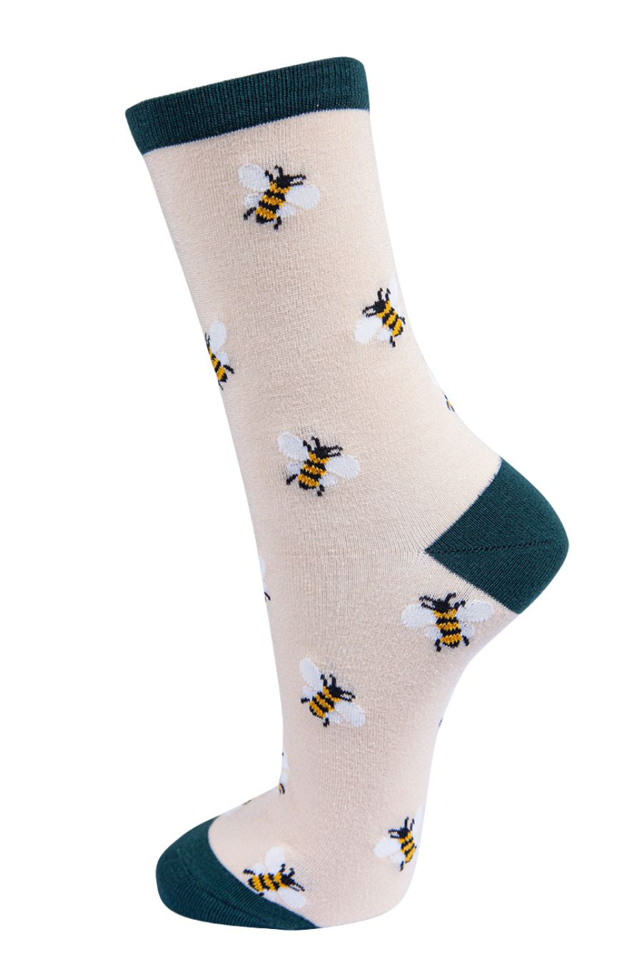 Women’s Bamboo Bee Socks Bumblebees Novelty Ankle Socks by Sock Talk