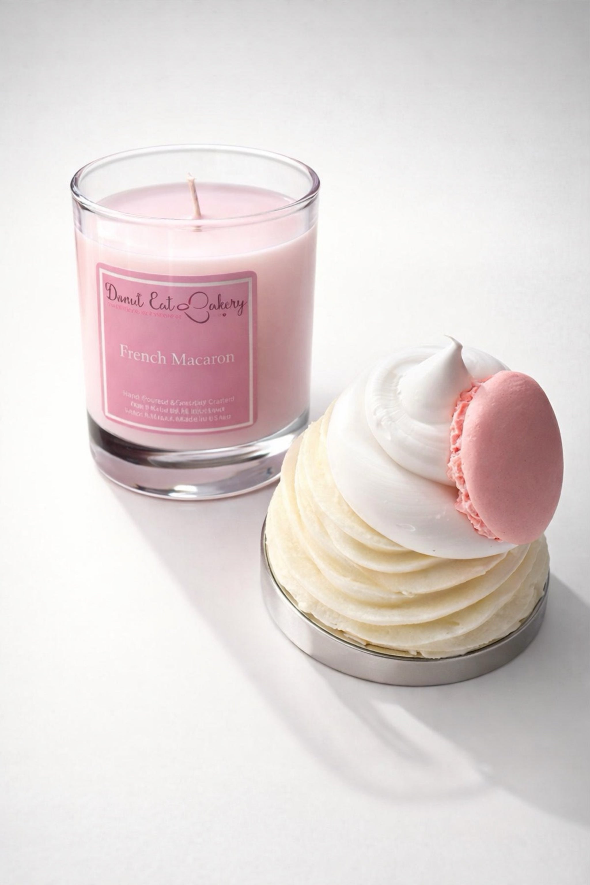 French Macaron Soy Wax Scented Candle by Donut Eat Bakery (Made in Scotland)
