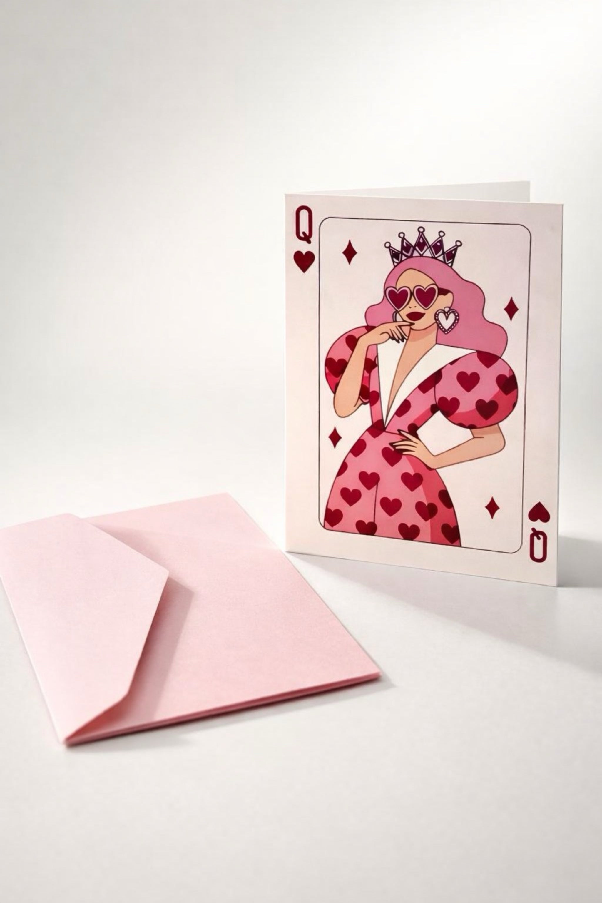 Pink Queen Greeting Card with Pink Envelope A6