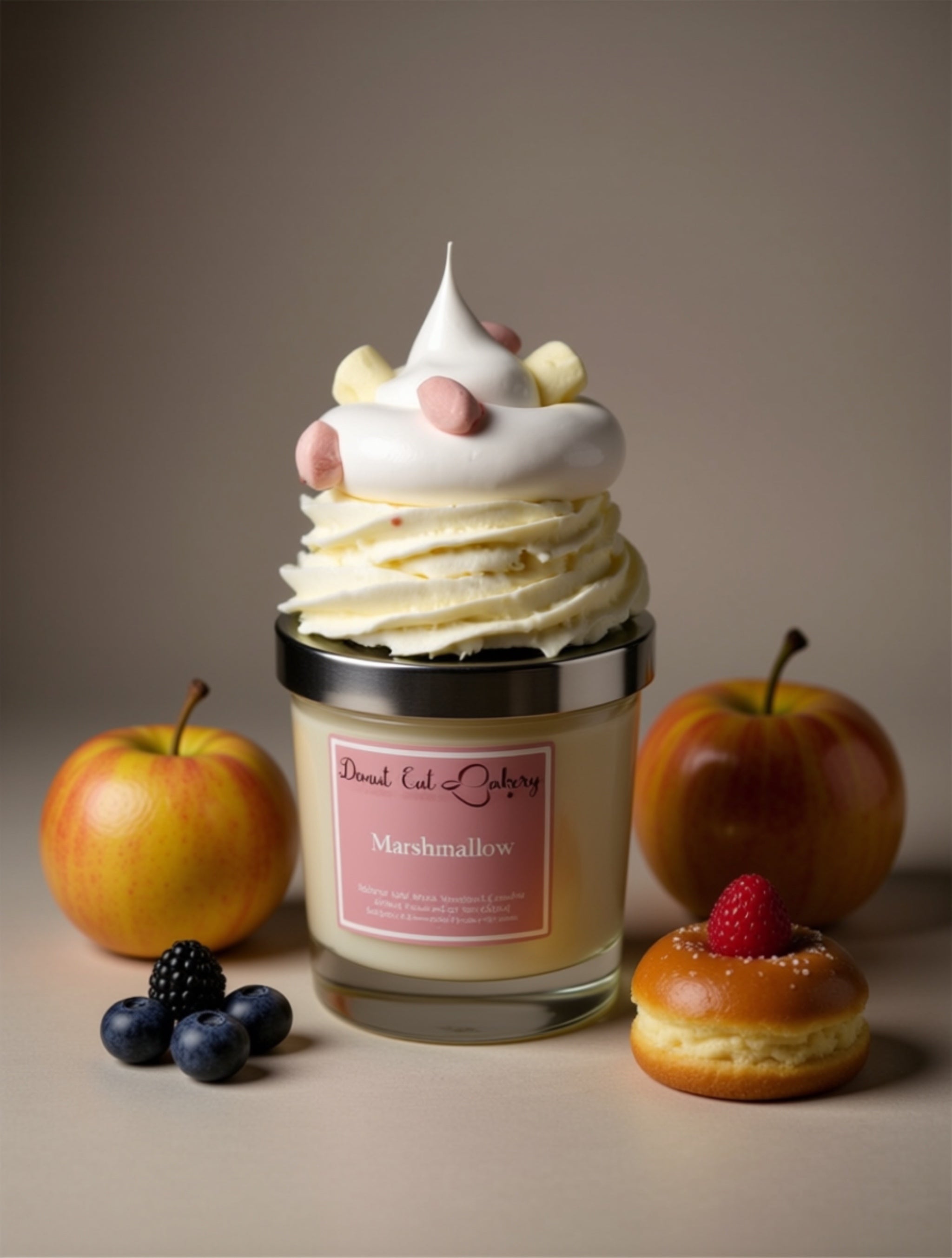 Marshmallow Soy Wax Scented Candle by Donut Eat Bakery (Made in Scotland)