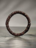 Men’s Polished Coconut Disks With Alloy Discs Bracelet Handcrafted by Artist Kristine Keina