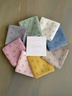 Children’s Cotton Muslin Square Scarf Set of 3 – Multifunctional Soft Absorbent Smile Print