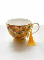 Fine China Porcelain Van Gogh Sunflower Print Tea Cup