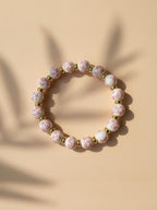 Eva Bracelet – Elegant Porcelain Beads with Alloy Spacer Discs Bracelet Handcrafted by Artist Kristine Keina