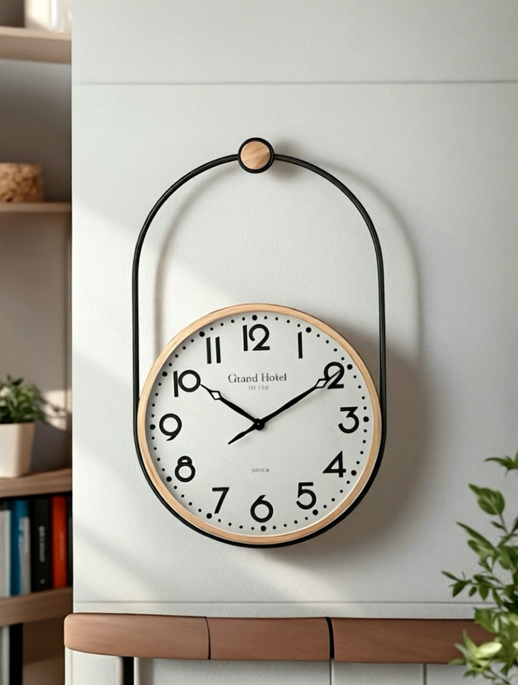Large Natural Wood Grand Hotel Oval Hanging Clock by Portland Living
