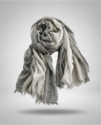 Men’s Striped Cotton Linen Scarf, Soft Lightweight Breathable by Pink Shop UK