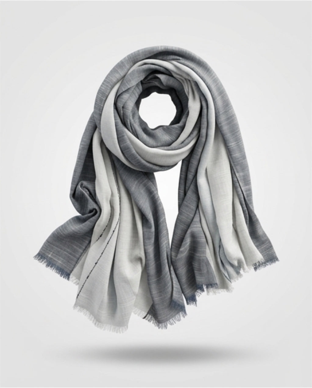 Men’s Striped Cotton Linen Scarf, Soft Lightweight Breathable by Pink Shop UK