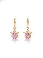 Brass Micro Pave Cubic Zirconia Leverback Earrings by Pink Shop UK