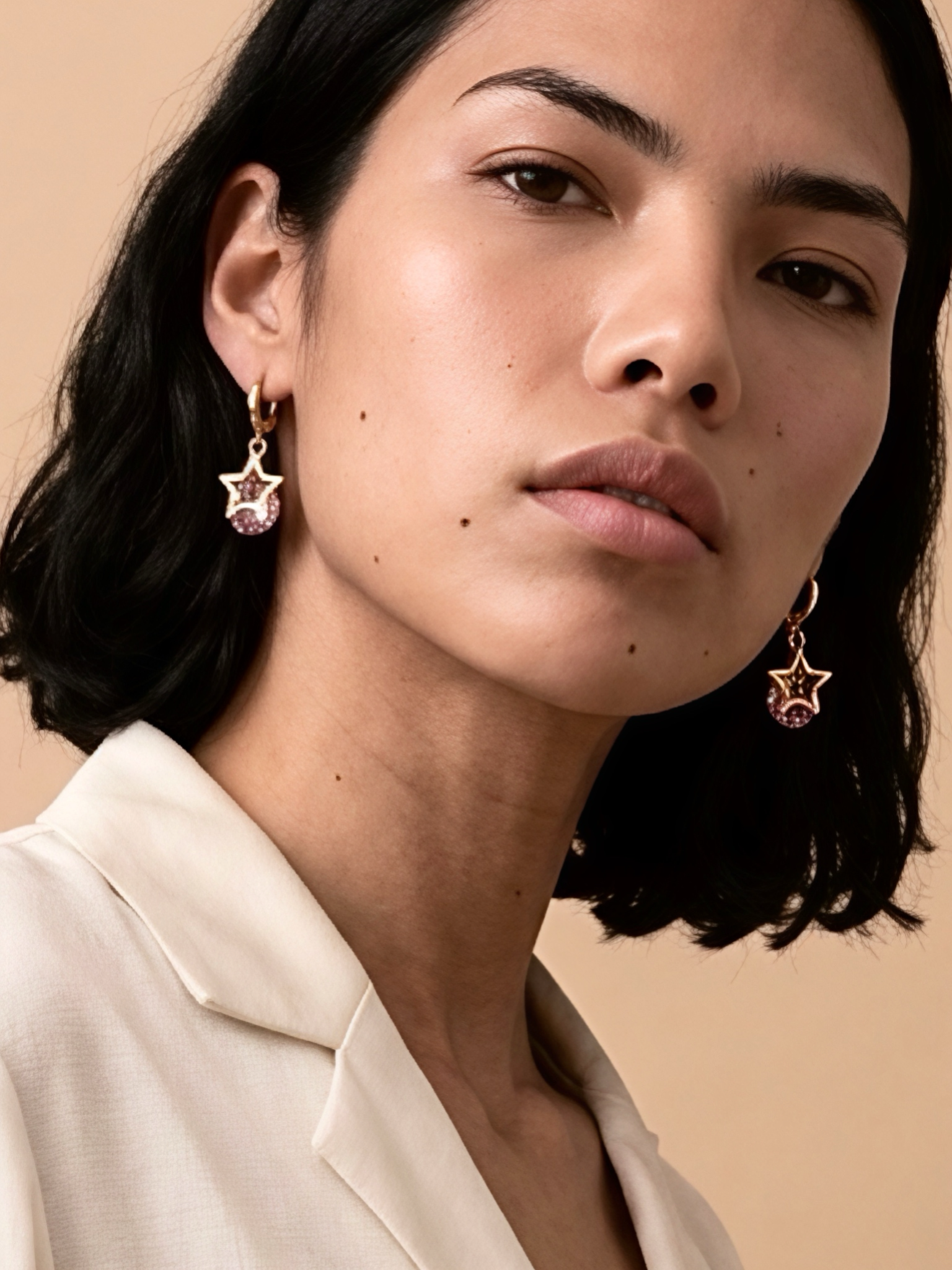 Brass Micro Pave Cubic Zirconia Leverback Earrings by Pink Shop UK
