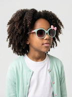 Kids Sunglasses Polka Dot Bow Tie Round Frame UV400 Protection
