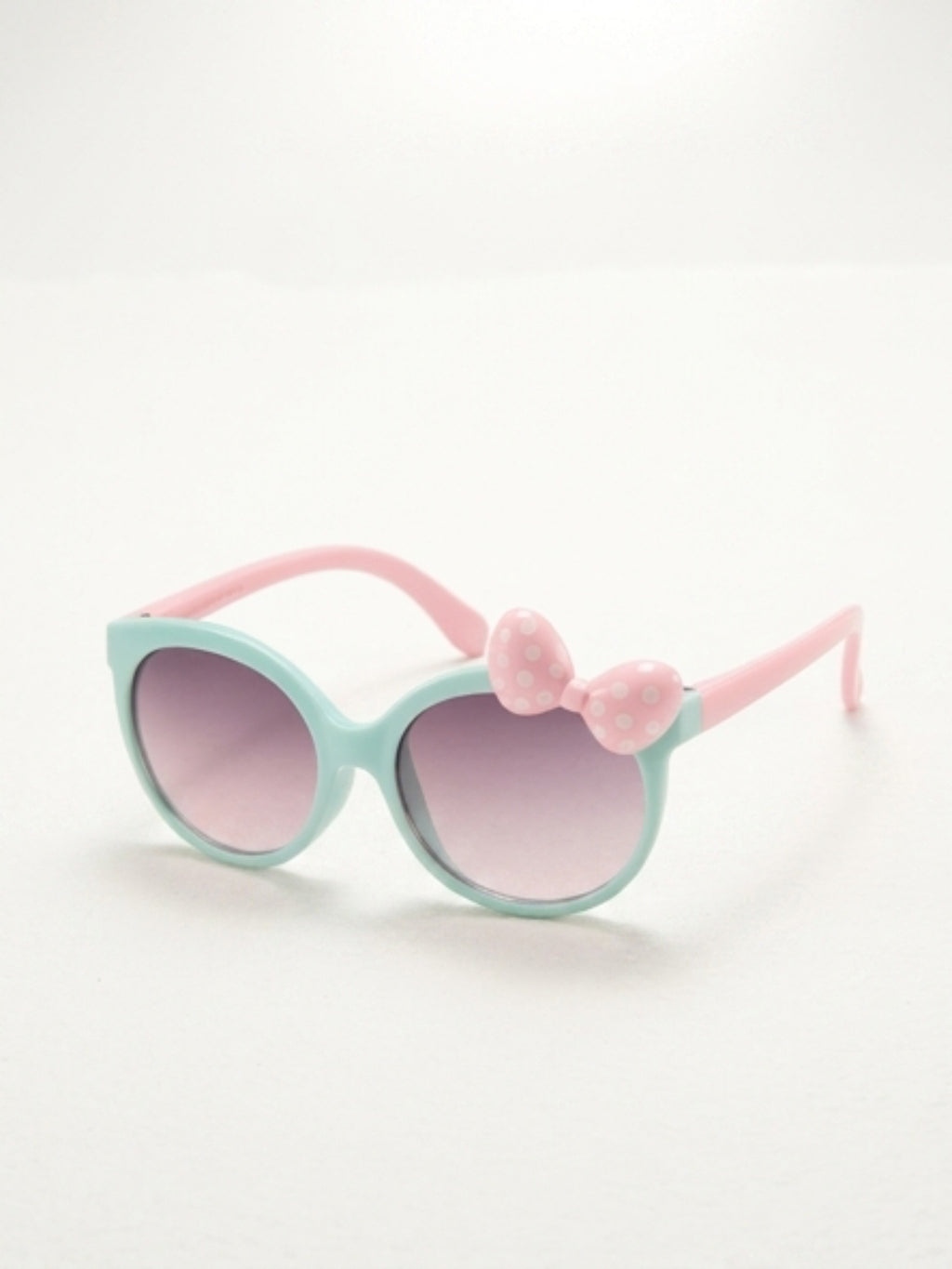 Kids Sunglasses Polka Dot Bow Tie Round Frame UV400 Protection