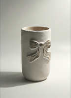 Rustic Style White Bow Vase 25CM