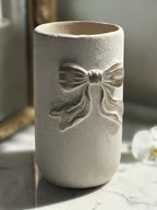 Rustic Style White Bow Vase 25CM