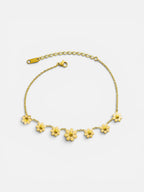 Daisy Flower Anklet Titanium Steel 18K Gold Plated Adjustible Chain Simple Style Foot Jewelry For Women