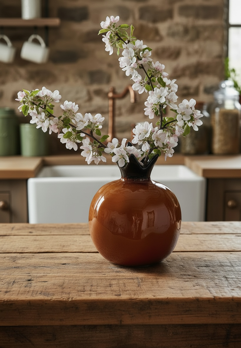 Small Ceramic Pomegranate Shape Vase