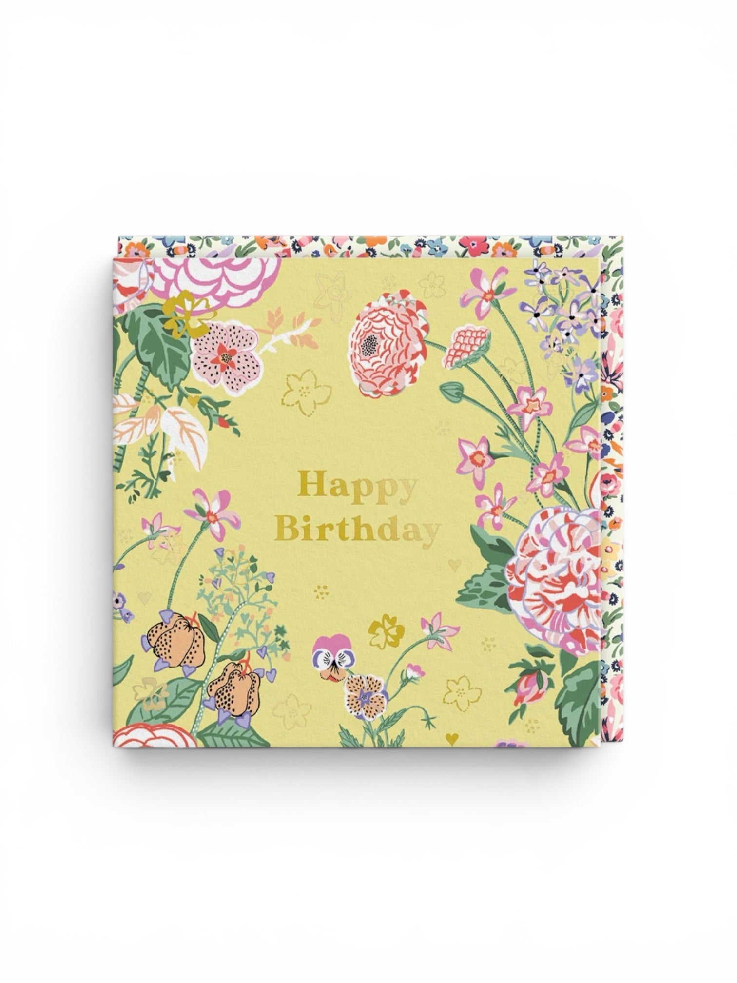 Yellow Birthday Floral Mini Square Greeting Card 
Designed by: Cath Kidston