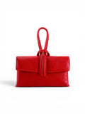 Elegant Loop Handle Italian Leather Clutch Bag