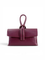 Elegant Loop Handle Italian Leather Clutch Bag