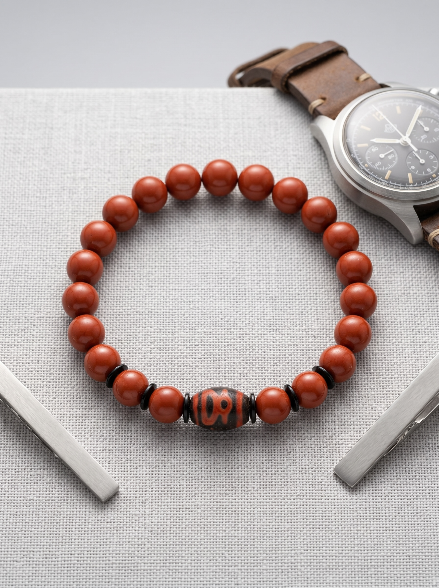 Red Jasper Prosperity Bracelet Handcrafted by Artist Kristine Keina