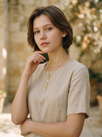 Star Lariat Necklace – Stainless Steel, Gold Plated, Zirconia