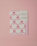 Block Printed Greeting Card- Bows Pink Sorbet by Paper Mirchi