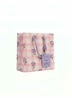 Block Painted Mini Gift Bag- Gingham Violet Meringue by Paper Mitchi