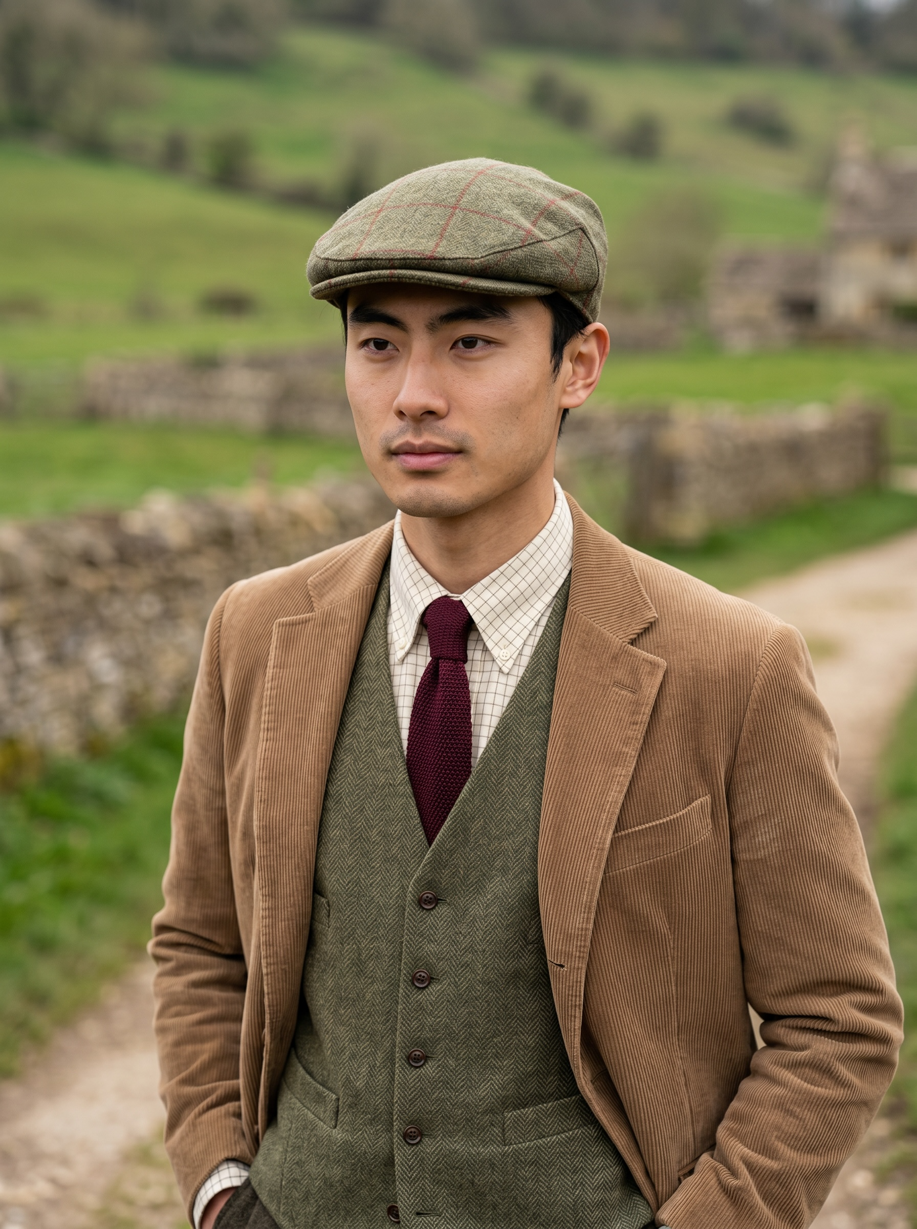 Kinloch Waterproof British Tweed Flat Cap by Heather Hats & Accessories