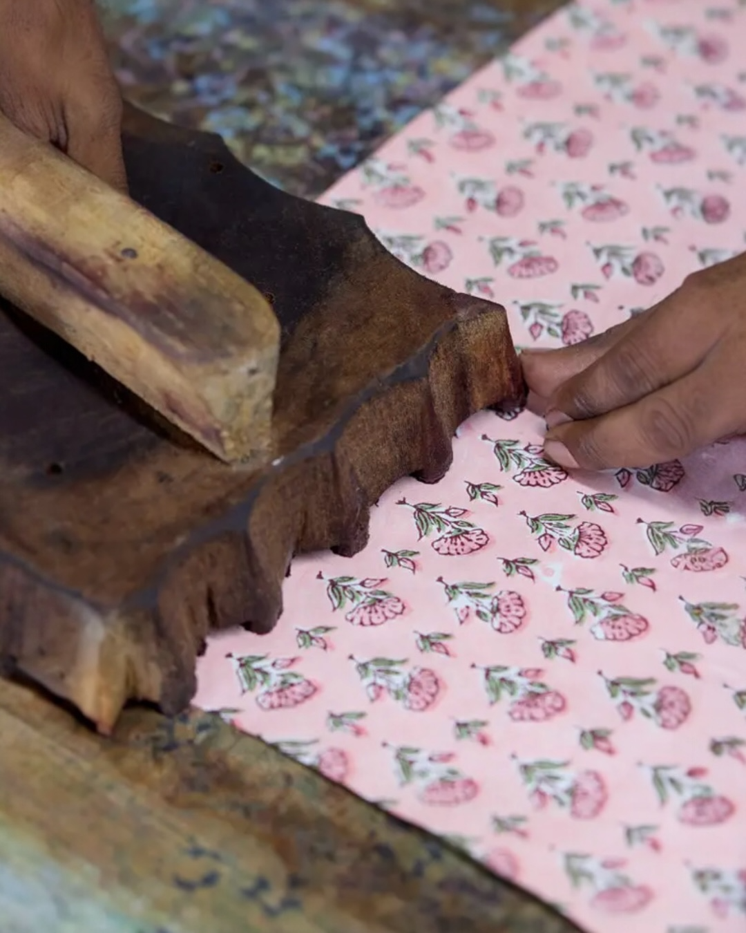 Block Printed Picture Frame (4x6) - Ditsy Floral Blush by Paper Mirchi