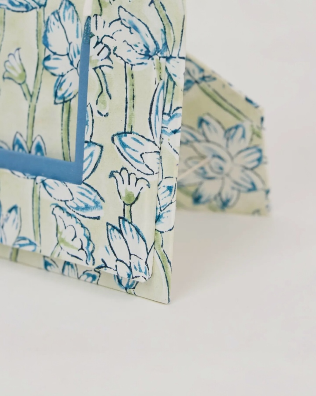 Block Printed Picture Frame (4x6) - Lotus Indigo by Paper Mirchi