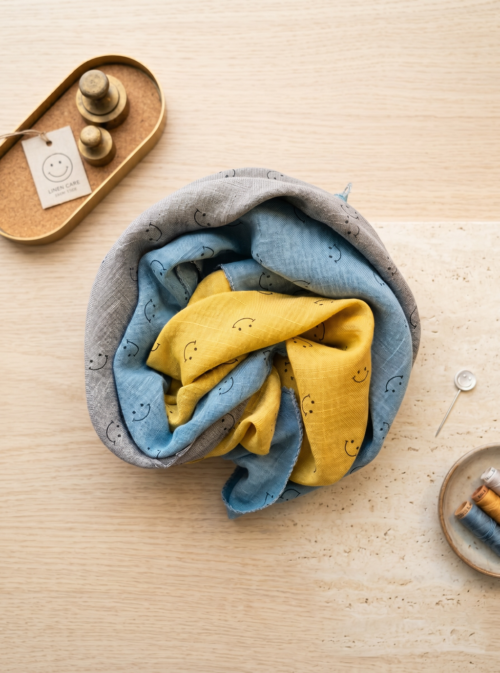 Children’s Cotton Muslin Square Scarf Set of 3 – Multifunctional Soft Absorbent Smile Print