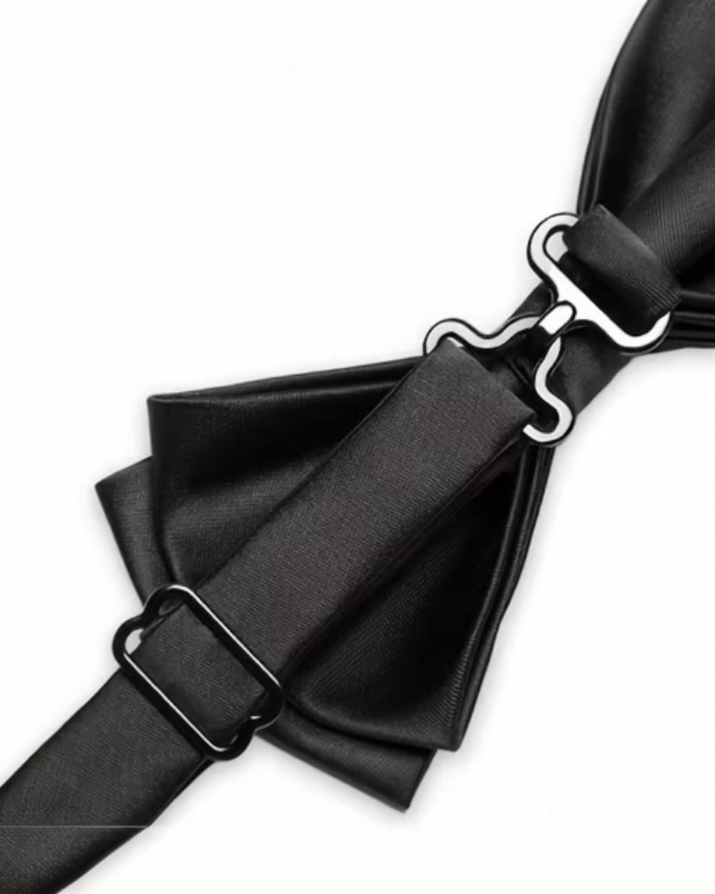 Classic Black/Blue Satin Bow Tie – 12 cm × 6 cm – Adjustable Neck Strap by Pink Shop UK