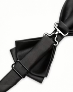 Classic Black/Blue Satin Bow Tie – 12 cm × 6 cm – Adjustable Neck Strap by Pink Shop UK