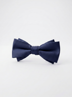 Classic Black/Blue Satin Bow Tie – 12 cm × 6 cm – Adjustable Neck Strap by Pink Shop UK