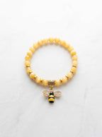 Sweet Bee Yellow Topaz Stretch Bracelet – For Girls & Teens (Age 10+), Handcrafted by Artist Kristine Keina