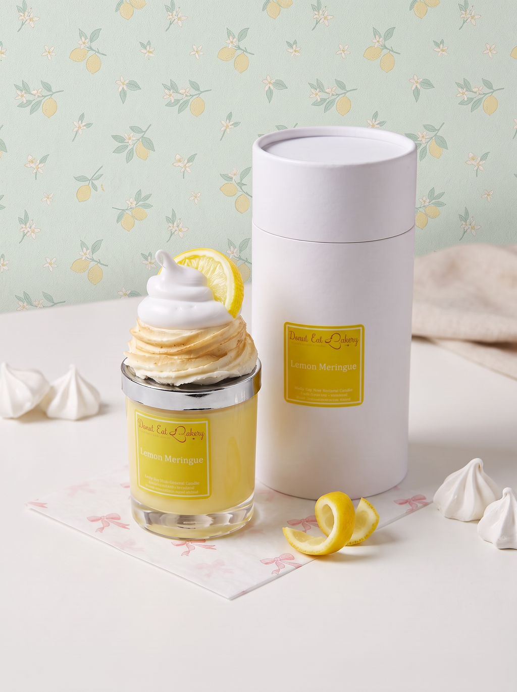 Lemon Meringue Pie Cupcake Candle by Donut Eat Bakery (Made in Scotland)