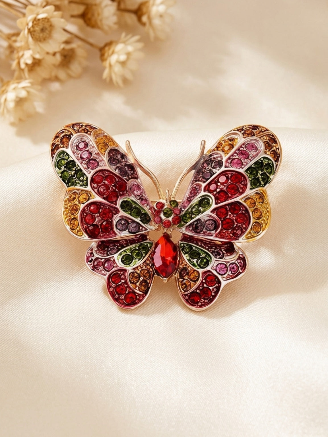 Charming Alloy Pave Rhinestone Butterfly Brooch